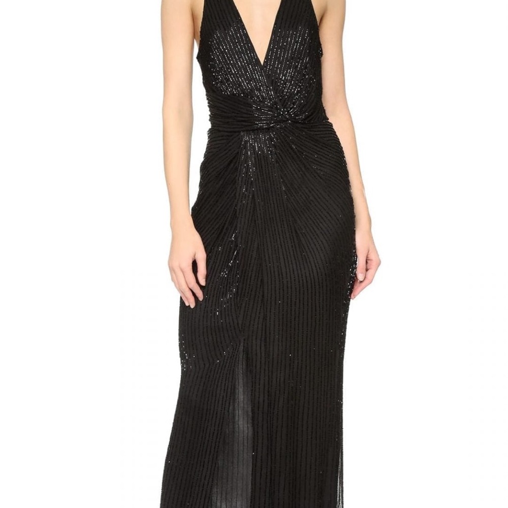 PARKER Black Monarch Beaded Gown NWT